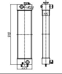 コマツ PC138-2 掘削機ラジエーター | 225mm 22B-03-13110 完全なラジエーターアセンブリ